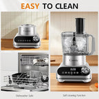 Camic Blender & Food Processor Combo,6 Functions for Smoothies,Chopping,Slicing,Shredding,Grinding,Dough,72-oz.Blender Pitche,64-oz. Processor Bowl,To-Go Cup,Grinder Cup