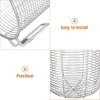Cabilock Dishwasher Chopstick Basket with Hooks, Stainless Steel Kitchen Utensil Holder, Cutlery Organizer for Chopsticks Spoons Forks Straws, Small Hanging Silverware Drying Rack, 2pcs