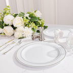 WELLIFE Silver Plastic Dinner Plates 72 Pieces, 10.25" Silver Disposable Plates, Premium Hard Plastic Lunch Plates, Ideal for Wedding and Party