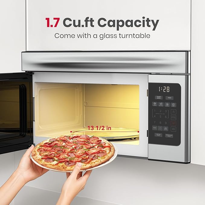 GASLAND 30 Inch Over the Range Microwave Oven, 1.7 Cu.ft Over Stove Microwave, 1000W with 10 Power Levels, Sensor Cooking, One Touch Cooking, 300 CFM, LED Lights, Stainless Steel Kitchen Microwave