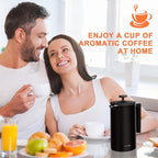 Secura French Press Coffee Maker, 304 Grade Stainless Steel Insulated Coffee Press with 2 Extra Screens, 34oz (1 Litre), Black