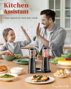 Electric Salt and Pepper Grinder Set with Storage Base, Stainless Steel Rechargeable Salt and Pepper Grinder Set with 4.5 oz Large Capacity, 1.8" Wide Mouth, Adjustable Coarseness, Ideal for Kitchen