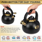 Tea Kettle for Stovetop, Food Grade Stainless Steel Water Kettle, Tea Pot for Home & Kitchen, 3.1 Quart