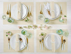 Solino Home Linen Cloth Placemats Set of 4 - 100% Pure Linen Birch Placemats 14 x 19 Inch - Fete