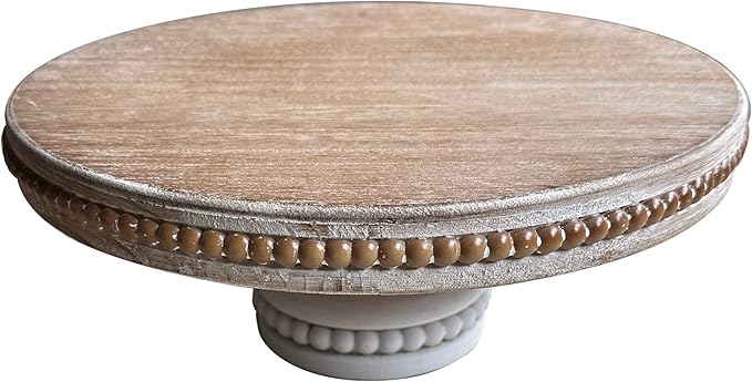 Large Round Wood Risers for Display, 12" Decorative Rustic Farmhouse Cake Stand Pedestal Tray for Home and Kitchen Decor