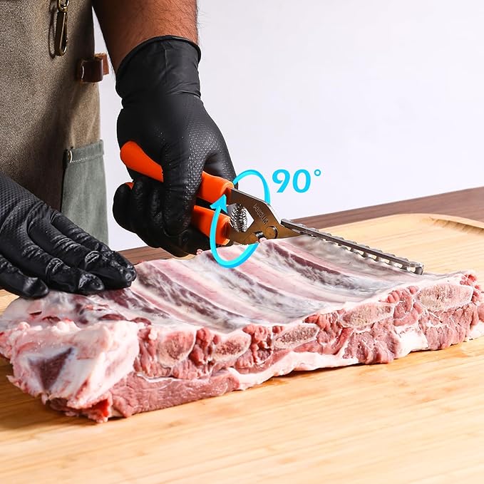Rib Membrane Removal Tool,Stainless Steel Rib Prep Tool Membrane Remover,BBQ Membrane Remover for Ribs with Arc Clamp & Non-Slip Grip for Easy Rib Skinner,Kitchen Gadgets for Barbecue Enthusiasts