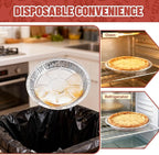 24 Pack 9 Inch Round Disposable Aluminum Foil Pie & Tart Pans - Heavy-Duty Baking Tins for Cooking, Storage, Reheating & Takeout