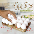 Gui's Chicken Coop Egg Tray - Rustic Wooden Egg Holder For Eggs Usable in Kitchen Refrigerator, or Countertop for Display or Storage - Easy to Clean… (18 Eggs)