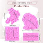Dragon Silicone Mold Flying Dragon Fondant Molds For Cake Decoration Cupcake Topper Chocolate Candy Polymer Clay Gum Paste Set Of 4