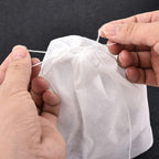 TamBee 8" x 10" Tea Bags DIY Disposable Bag Reusable Tea Bags for Loose Tea Empty Drawstring Seal String Bag Non Woven for Coffee Cook Bath Desiccant 100 Pcs