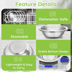 304(18/8) Stainless Steel Mixing Bowls for Kitchen, 4 Pack 7.8" 28.89 fl.oz Metal Mixing Bowls Set Stackable for Baking Serving Cooking Food Prep Storage Dishwasher Safe Lightweight