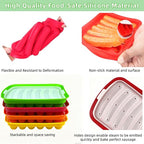 Silicone Sausage Mold 2 Pcs with a Set of Silicone Brush Spatula and 25x Pastry Bags, Non-Stick Hot Dog Bun Pan, DIY Handmade Ham Sausage, Hot Dogs Baking Mold for Children's Food with Lid, Orange
