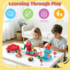 3-in-1 Color Dough Kitchen Creations Set for Kids Aged 3-8, 24 Colors Dough Playset with Ice Cream/Noodle/Hamburger Makers, Food Modeling Art Crafts Pretend Play Toys for Boys Girls