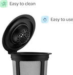 4 Black Reusable K Cups for Keurig Coffee Makers - Compatible with K-Express, K-Elite, K-Select, K-Classic, K-Mini, K-Compact