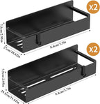 HuggieGems 4 Pack Magnetic Spice Rack Organizer for Refrigerator and Oven, Matt Black Fridge Organizers and Storage for Kitchen