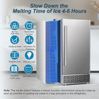 Commercial Ice Maker Machine 120 LBS/24H, 60 LBS Cold Preservation Bin for 4-6 H, Freestanding Undercounter Ice Maker Stainless Steel, 40 Ice Trays Built-in Ice Machine for Restaurant Bar Kitchen Cafe