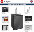 Kegco HBK309X-1 Keg Dispenser, 1 faucet without keg Black Stainless Steel