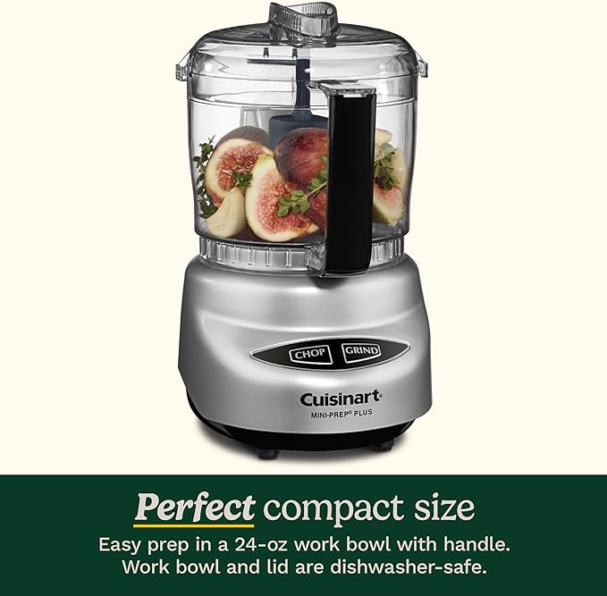 Cuisinart Mini-Prep Plus Food Processor,24-Ounce Mini Food Processor to Chop Herbs,Vegetables,and Hard Cheese,24-Ounce Work Bowl,Reversible Stainless Steel Blade,DLC-2ABC,Brushed Chrome,(Pack of 4)