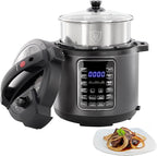 MegaChef 6 Quart 11-in-1 Electric Pressure Cooker, Multi-Cooker with Stainless Steel Crock, 11 Preset Functions