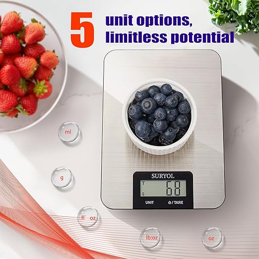 Food Kitchen Scale High-Precision Digital Scale Accurate Weighing for Baking & Cooking Enthusiasts (Shiny Green)