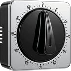 Searon Mechanical Kitchen Timer, Magnetic Manual Countdown Timer with Loud Ring, Stainless Steel, No Battery Needed, Easy to Use for Cooking and Baking