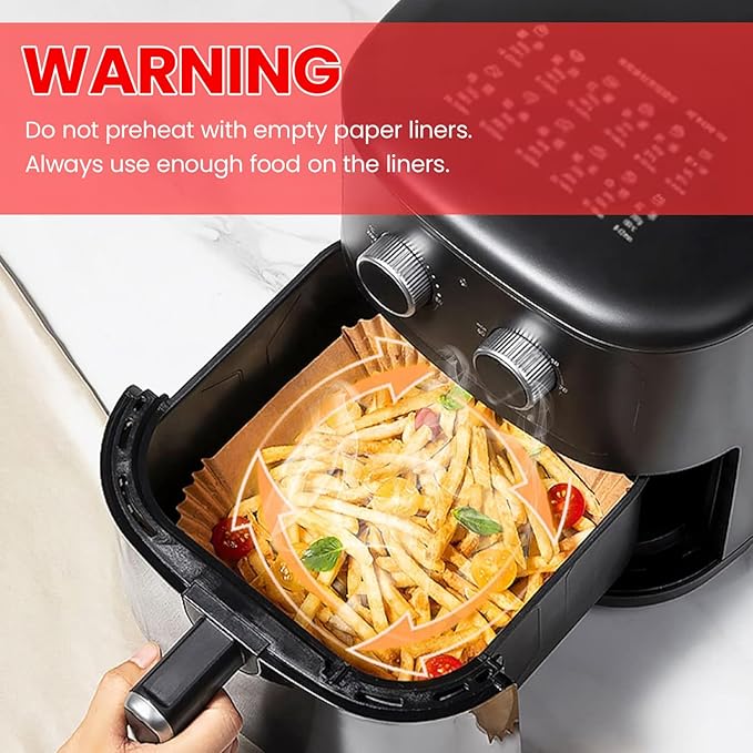 1000 Pcs Air Fryer Paper Liners Value Pack, 8" Square Air Fryer Liners Disposable, Heavy-Duty Parchment Paper for 5-8 qt Airfryer Basket, Non-Stick & Grease-Proof Baking Liner for Oven Pan
