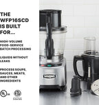 Waring Commercial WFP16SCD 4 Quart Continuous Feed Food Processor, 2 HP Motor, Extra Large Feed Tube, Patented LiquiLock Seal Bowl System, Includes 4 Quart Clear Cutter/Mixer Bowl, Dicing, Shredding, Slicing, Whipping Disc and a Standard S blade for Ch...