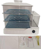 Electric Food Steamer, Steamer For Cooking,24L,800w Household Food And Vegetable Steamer, 24-Hour Delayed Start, Split Type Independent Water Tank, 3-Layer Stainless Steel Tray