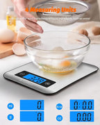 Ataller Smart Food Scales with Nutritional Calculator, Smartphone App with 26 Nutrients Tracking, Calorie, Marco, Digital Kitchen Weight Grams and Ounces for Weight Loss, 11 Pounds, Stainless Steel