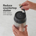 Hamilton Beach Custom Grind Electric Coffee Grinder for 4-14 Cups, One-Press Hand-Free Operation with Auto Shutoff, Removable Grinding Bowl For Easy Pour and Clean, Stainless Steel (80406)
