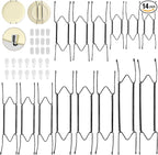 Bilillo 14 Pcs Plate Hangers for Wall - 8/10/12/14/16 Inch Invisible Plates Hanger, Stainless Steel Plate Holders with 14 Pieces Wall Hooks for 7.5 to 19.5 Inch Decorative Plates and Arts (Black)
