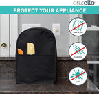 Crutello Food Processor Cover with Storage Pockets for Large Custom 11-14 Cup Processors - Compatible with Ninja Blender - Large Black Food Processor Cover