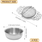 Tea Drain Strainer 304 Stainless Steel Loose Tea Infusers Strainers Mesh Tea Infuser Stainless Steel Loose Leaf Tea Filter with Handles for Loose Tea Juice Coffee Filter(4Pcs)