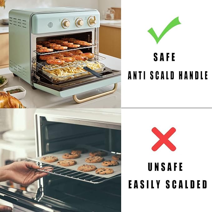 2 Pcs Air Fryer Convection Toaster Oven Tray Extractor, Grills Extractor | Food Clip Oven Tray Handle Scald Resistant Clip Common to Trays and Grills Used to Quickly Remove