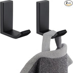 APLusee 2 Pack Bath Robe Hook, 304 Stainless Steel L Shape Coat Holder, Bathroom Home Accessories Matte Black