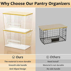 Delamu 4 Pack Pantry Organizers and Storage,Trash Bag Dispenser with Bamboo Top,Stackable Trash Bag Dispenser Under Sink Organizer for 4-30 GalBags,Onion,Potato,Fruits,Clear