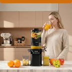 Pantrymade Juicer Machines, Cold Press Juicer for Whole Fruits and Vegetables, Slow Masticating for High Juice Yield, 5.5" Large Feed Chute, Easy to Clean, BPA Free, Powerful Brushless Motor, Black