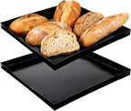 Professional-Grade 2-Pack PTFE Solid Oven Baskets, 11x11x1 Inch Non-Stick Solid Oven Trays for Commercial Kitchens & High-Volume Cooking