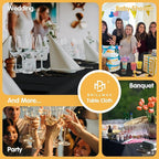BRILLMAX 6 Pack Black Tablecloths for 6 Foot Rectangle Tables 60 x 102 Inch - 6ft Rectangular Bulk Linen Polyester Fabric Washable Cloth Cover for Wedding Reception Banquet Birthday Party
