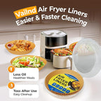 Vailnd Air Fryer Liners Disposable for Ninja, 150 Pcs 8" Round Airfryer Paper Liner Heavy-Duty, Non-Stick and Grease-Proof Parchment Paper Sheets for 5-8 qt Basket Air Fryers Oven Steamer