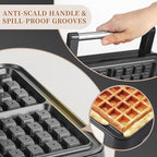 UVFAST Waffles Maker Waffle Iron, 4 Belgian Square Waffle Maker, Belgian Waffle Maker Thick with Non-stick Plate, Breakfast Waffle Machine Make Waffle in Minutes, 3 Browning Level, 1200W