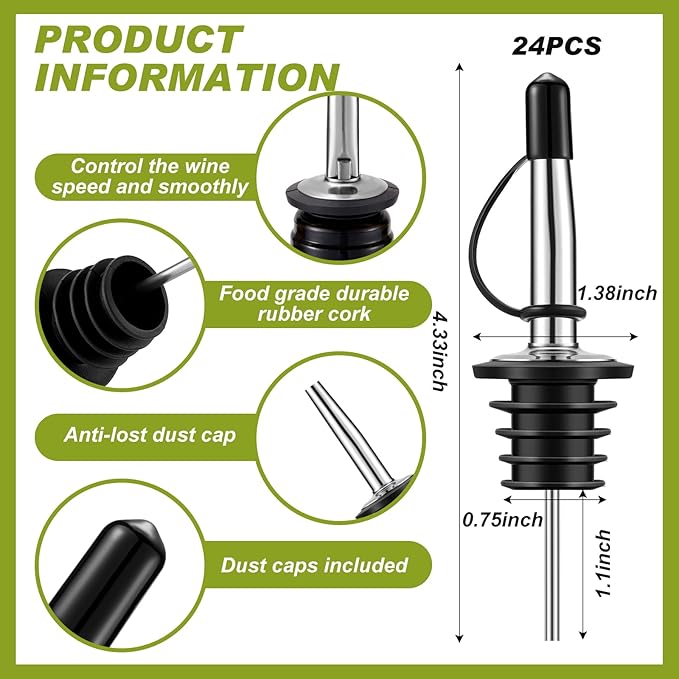 Mifoci 3 Tier Bar Glass Rimmer Bartender Tool with 12 Pcs Stainless Steel Classic Bottle Pourers, Bar Caddy with 6 Compartment, 1000 Pcs Coffee Cocktail Stirrers, 200 Napkins (Plastic)