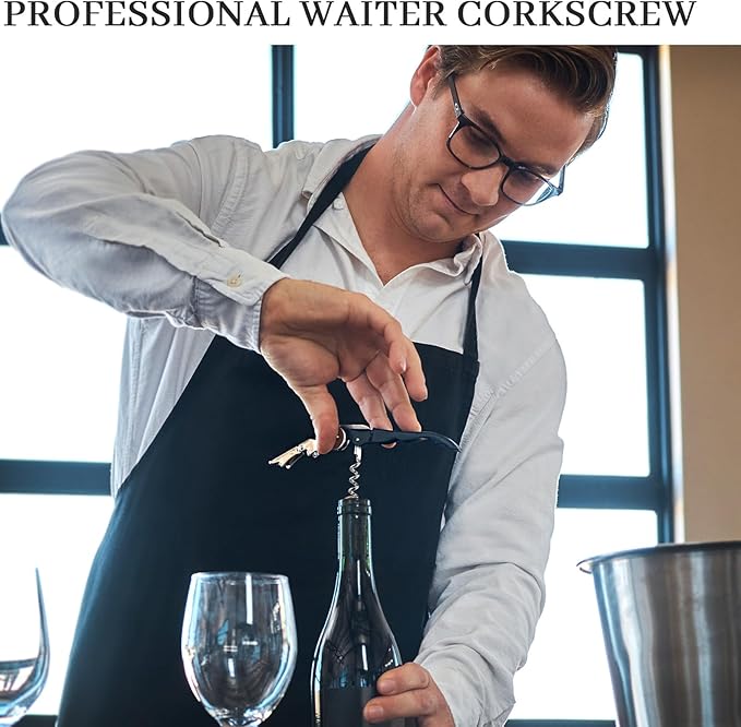 HYZ Wine Opener Bulk 20-Pack for Bartender, Professional Waiter Corkscrew Wine Key for Servers & Restaurant, Double Hinged Wine Bottle Opener with Foil Cutter, Commercial Bulk Set, (Black)
