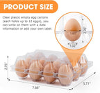 160 Pack Egg Cartons Cheap Bulk 12 Count Clear Empty Egg Cartons for Chicken Eggs 3x4 Grids, Reusable Egg Holder Egg Trays for Family, Chicken Farm, Markets Display - Egg Containers for Fresh Eggs