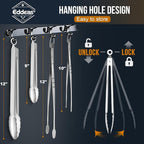 Eddeas Tongs For Cooking - Heat Resistant 600 Degrees, All Metal Kitchen Tweezers Tongs, Heavy Duty Stainless Steel Cooking for Food, Grill, BBQ, Dishwasher safe Set of 4 (12" & 9in)