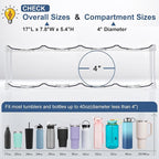 LARGER Compartment - 2 Tier Stackable Water Bottle Organizer Holder - for Stanley 40oz & Others' Large Tumbler - Clear Wine Rack, 8 Cup Bottle Holder for Cabinet Home Countertop Fridge Pantry Shelf