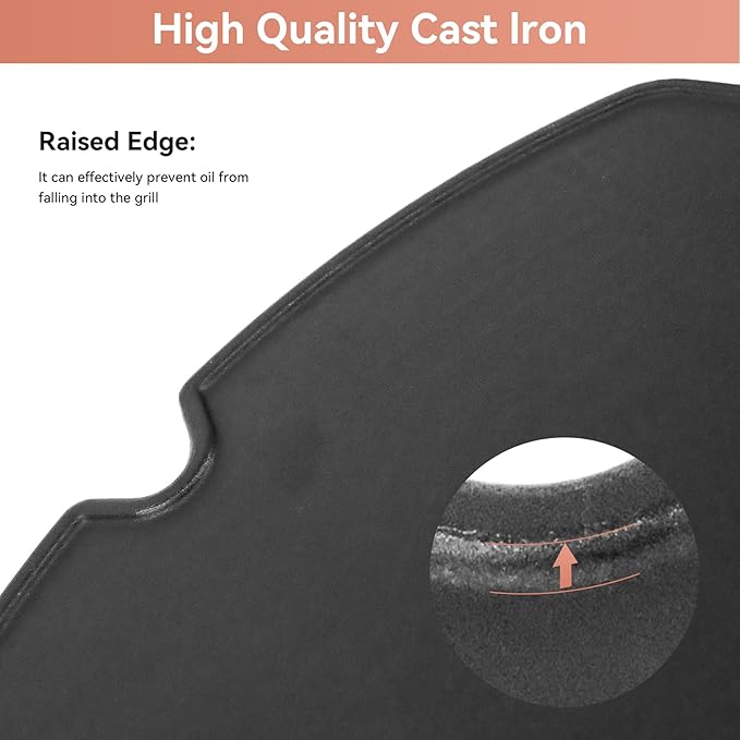 7034 Cast Iron Griddle for Weber Traveler Portable Gas Grill, Grill Cooking Griddle Replacement Parts for Weber 9010001 Traveler Portable Gas Grill