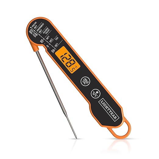 Lightyear Meat Thermometer | Instant Read Cooking Thermometer for Grilling, Roasting & BBQ, Built-in Magnet, IP65 Waterproof, Food-Grade Stainless Steel Temperature Probe