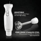OVENTE Immersion Hand Blender, 300W Electric Handheld Stick Mixer with 2 Mixing Speeds and Stainless Steel Blades for Smoothies, Purees & Baby Food, White HS560W