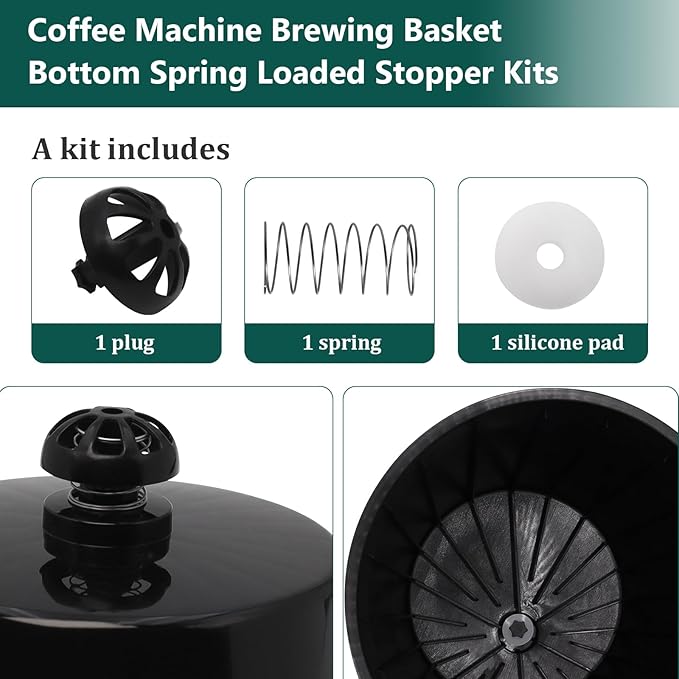 Coffee Machine Brewing Basket Bottom Spring Loaded Stopper Kits for Coffee Makers Brew Basket, Replacement for Mr. Coffee Hamilton Coffee Machine Accessory 990117900 990237500